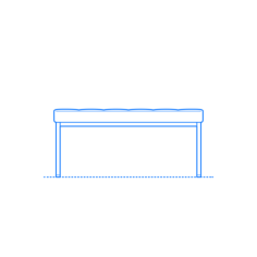 Furniture Benches Florence Knoll Two Seater Bench Vinyl Svg File, Free Vectors File